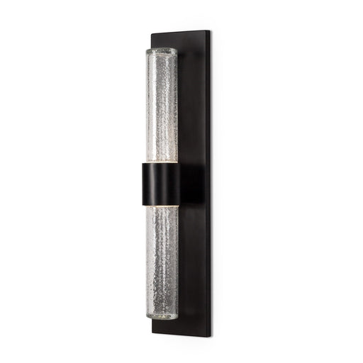 Kuzco Copenhagen 18in 1-Light LED Exterior Wall Sconce | Modern Black Aluminum and Clear Molded Glass | Covered Patio & Entryway | Model EW48218-BK