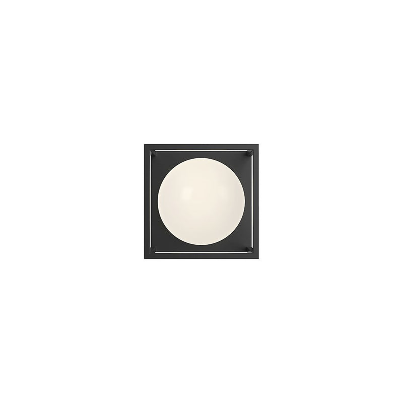 Kuzco Amelia 6in 1-Light Outdoor Wall Sconce | Modern Black Aluminum and Matte Opal Glass | Covered Patio & Entryway Light | Model EW519106BK