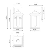 Kuzco Larchmont 6in 1-Light Exterior Wall Sconce | Clear Glass and Textured Black Aluminum | Entryway & Covered Porch | Model EW552007BKCL