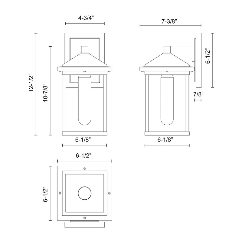 Kuzco Larchmont 6in 1-Light Exterior Wall Sconce | Clear Glass and Textured Black Aluminum | Entryway & Covered Porch | Model EW552007BKCL