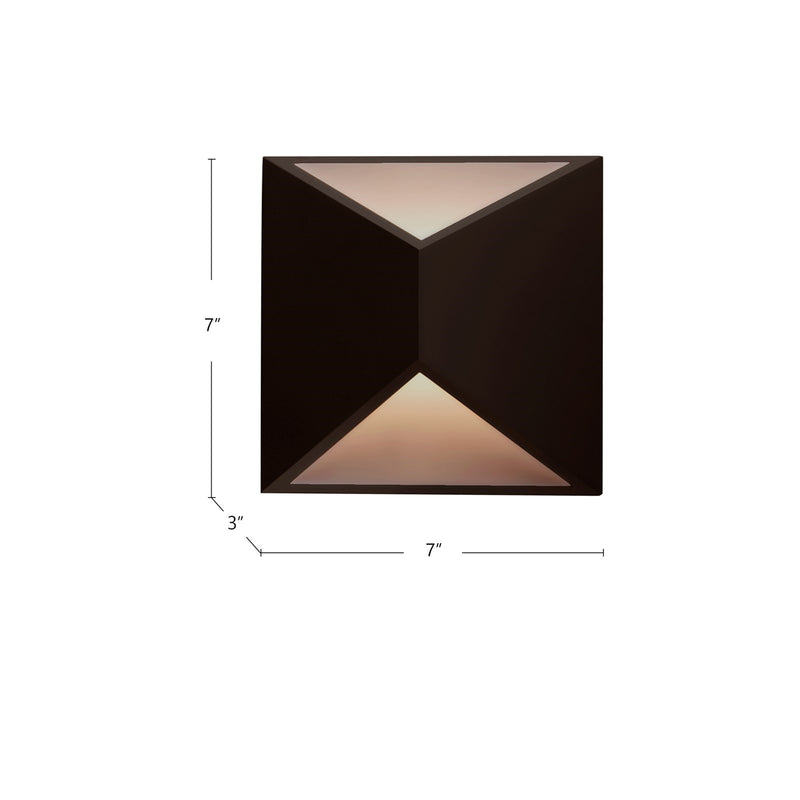 Kuzco Indio 7in 1-Light LED Exterior Wall Sconce | Minimalist Bronze Aluminum and Acrylic Diffuser | Covered Patio & Entryway | Model EW60307-BZ