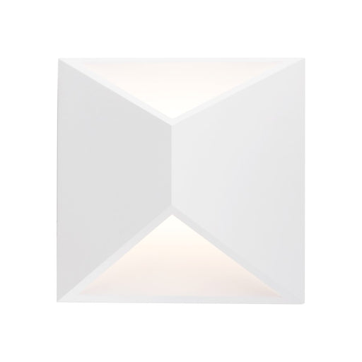 Kuzco Indio 7in LED Exterior Wall Sconce | White Aluminum and Acrylic Diffuser | Covered Patio & Entryway Outdoor Light | 505lm | Model EW60307-WH