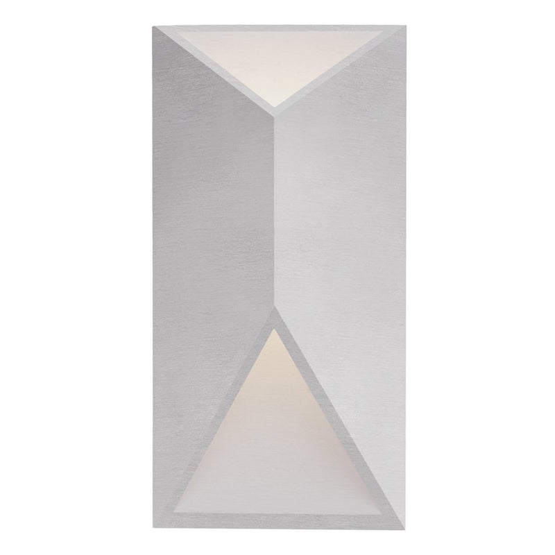 Kuzco Indio 12in 1-Light LED Exterior Wall Sconce | Brushed Nickel and Acrylic Diffuser | Covered Patio & Entryway | 6 x 12 x 3 in | Model EW60312-BN