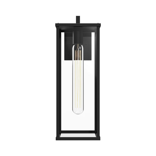 Kuzco Brentwood 17in 1-Light Outdoor Sconce | Modern Textured Black Aluminum and Clear Glass | Covered Patio & Entryway | Model EW652707BKCL