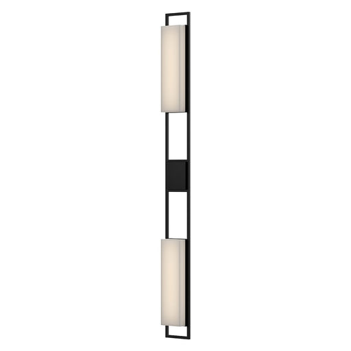 Kuzco Aspen 60in 1-Light Outdoor Sconce | Modern Black Aluminum and Clear Exterior White Interior Glass | Covered Patio & Entryway | Model EW72560-BK