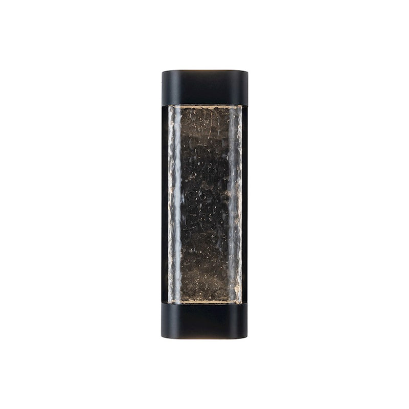 Kuzco Moondew 18in LED Exterior Wall Sconce | Black Aluminum and Water Glass | Covered Patios & Entryways | 18 x 6 x 3 in | Model EW75718-BK