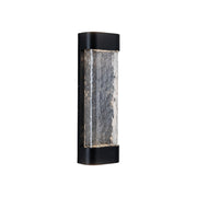 Kuzco Moondew 18in LED Exterior Wall Sconce | Black Aluminum and Water Glass | Covered Patios & Entryways | 18 x 6 x 3 in | Model EW75718-BK