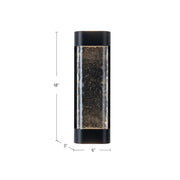 Kuzco Moondew 18in LED Exterior Wall Sconce | Black Aluminum and Water Glass | Covered Patios & Entryways | 18 x 6 x 3 in | Model EW75718-BK