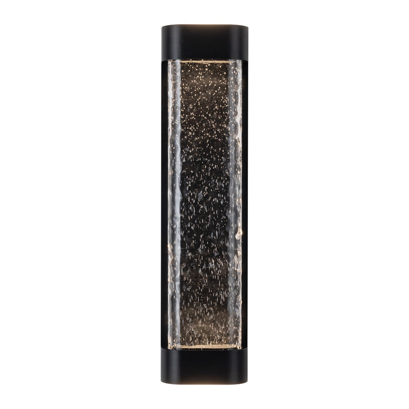 Kuzco Moondew 24in LED Exterior Wall Sconce | Modern Black Aluminum and Water Glass | Covered Patio & Entryway | 6 x 24 in | Model EW75724-BK