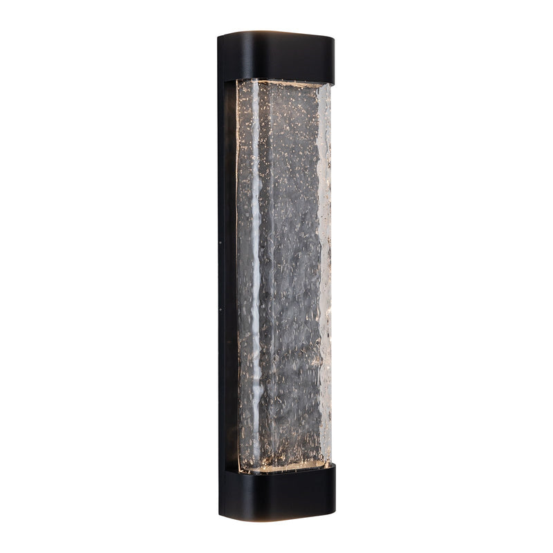 Kuzco Moondew 24in LED Exterior Wall Sconce | Modern Black Aluminum and Water Glass | Covered Patio & Entryway | 6 x 24 in | Model EW75724-BK