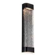 Kuzco Moondew 24in LED Exterior Wall Sconce | Modern Black Aluminum and Water Glass | Covered Patio & Entryway | 6 x 24 in | Model EW75724-BK