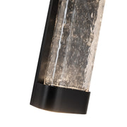 Kuzco Moondew 24in LED Exterior Wall Sconce | Modern Black Aluminum and Water Glass | Covered Patio & Entryway | 6 x 24 in | Model EW75724-BK