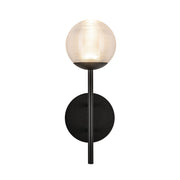 Kuzco Claremont 13in 1-Light Outdoor Wall Sconce | Modern Matte Black Aluminum and Clear Ribbed Glass | Entryway & Garage | Model EW78513-BK-CR