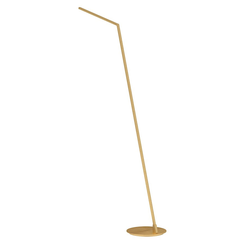 Kuzco Miter 58in LED Floor Lamp | Modern Brushed Gold Aluminum and White Acrylic Diffuser | Living Room & Reading Nook | Model FL25558-BG
