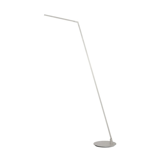 Kuzco Miter 58in LED Floor Lamp | Modern Brushed Nickel and White Acrylic Diffuser | Living Room & Bedroom Reading Light | 760lm | Model FL25558-BN