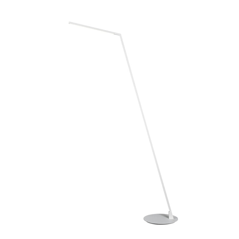 Kuzco Miter 55in LED Floor Lamp | Modern White Aluminum and White Acrylic Diffuser | Living Room & Bedroom Reading Light | 760lm | Model FL25558-WH