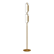 Kuzco Hilo 63in LED Floor Lamp | Modern Brushed Gold Aluminum and Clear Glass | Living Room & Bedroom Ambient Light | 1445lm 3000K | Model FL28563-BG