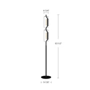 Kuzco Hilo 63in LED Floor Lamp | Modern Brushed Gold Aluminum and Clear Glass | Living Room & Bedroom Ambient Light | 1445lm 3000K | Model FL28563-BG