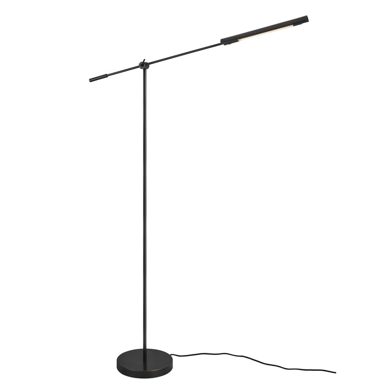 Kuzco Astrid 55in LED Floor Lamp | Mid-Century Modern Urban Bronze and Clear Glass | Living Room & Reading Nook | 630lm 2700K | Model FL316655UBMS
