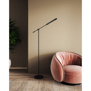 Kuzco Astrid 55in LED Floor Lamp | Mid-Century Modern Urban Bronze and Clear Glass | Living Room & Reading Nook | 630lm 2700K | Model FL316655UBMS