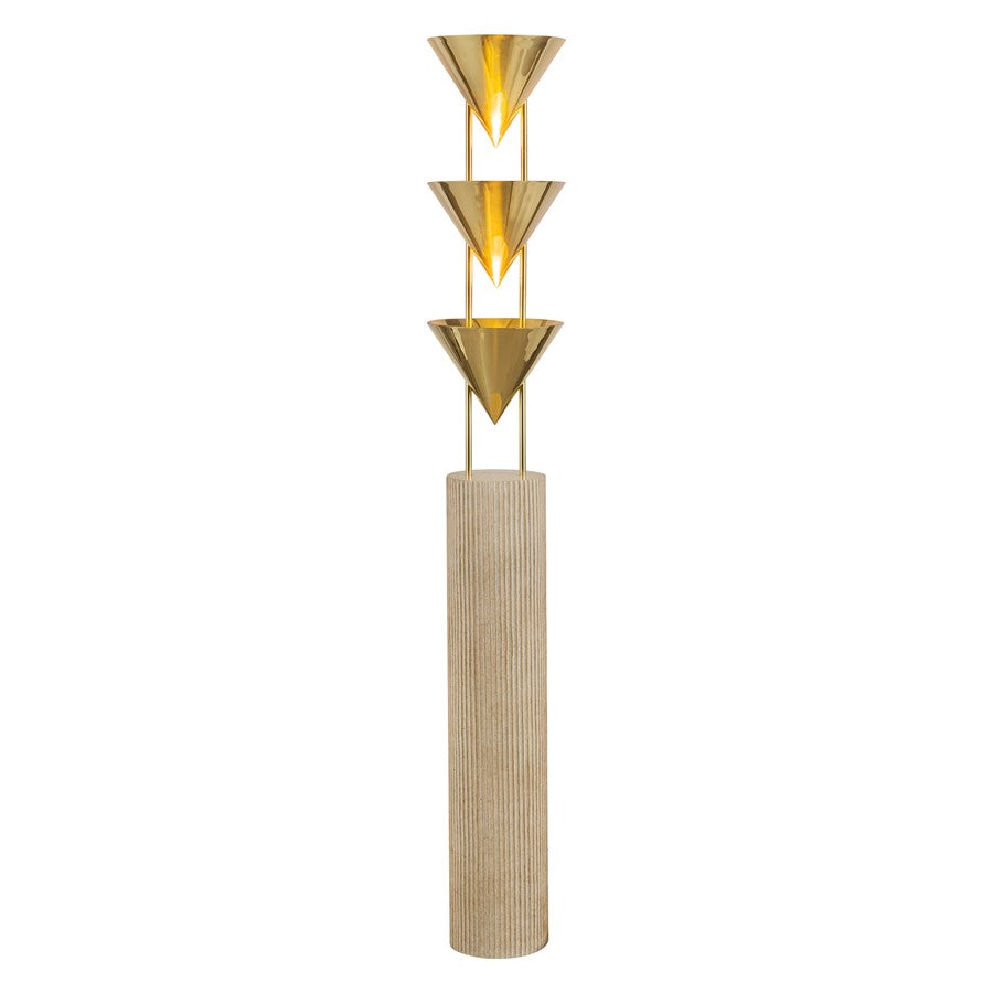 Kuzco Versus 67" Brass Floor Lamp, Patina Brass - FL341367PTB