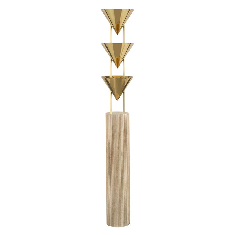 Kuzco Versus 67" Brass Floor Lamp, Patina Brass