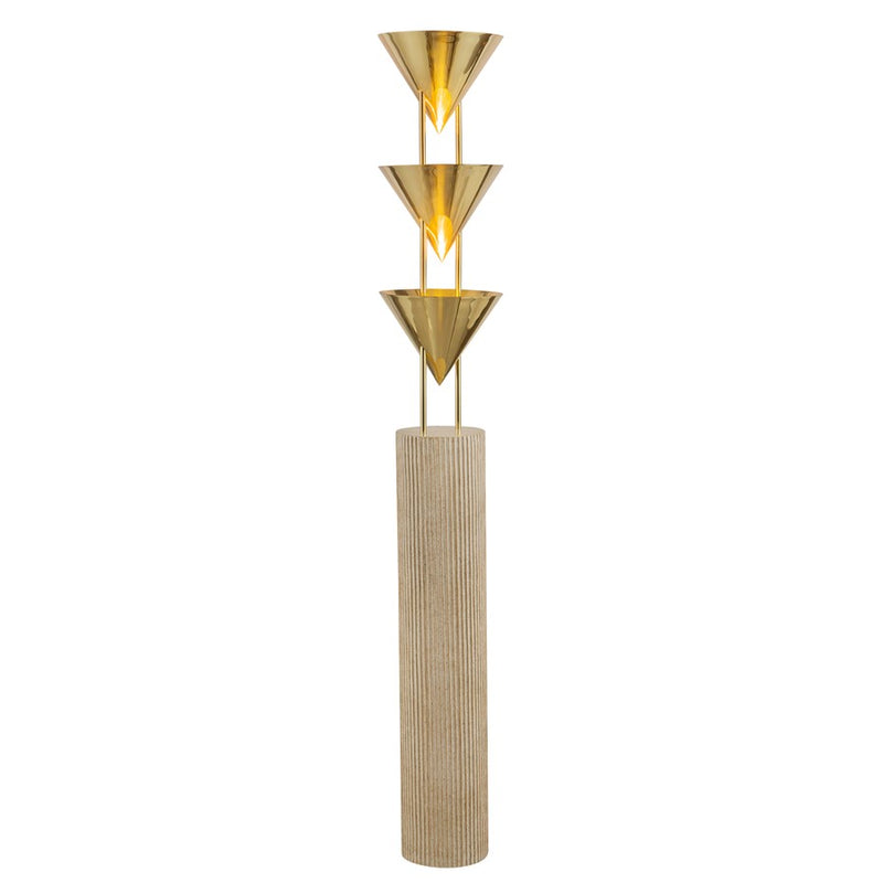 Kuzco Versus 67" Brass Floor Lamp, Patina Brass