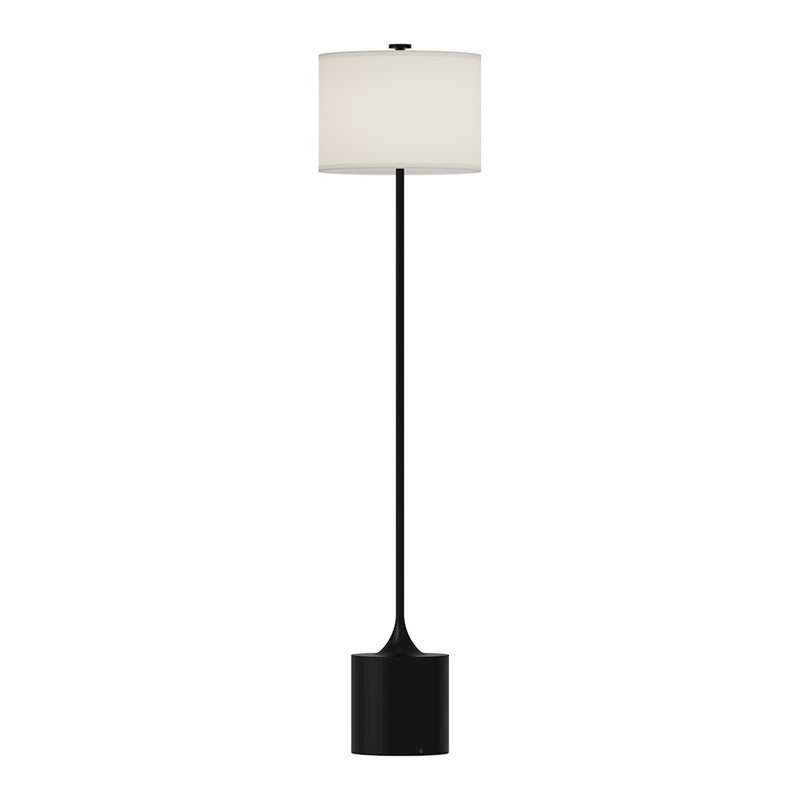 Kuzco Issa 61in Floor Lamp | Modern Matte Black Aluminum and Ivory Linen | Living Room & Bedroom | 61 x 14 x 14 in | Model FL418761MBIL