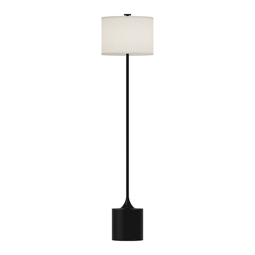 Kuzco Issa 61in Floor Lamp | Modern Matte Black Aluminum and Ivory Linen | Living Room & Bedroom | 61 x 14 x 14 in | Model FL418761MBIL