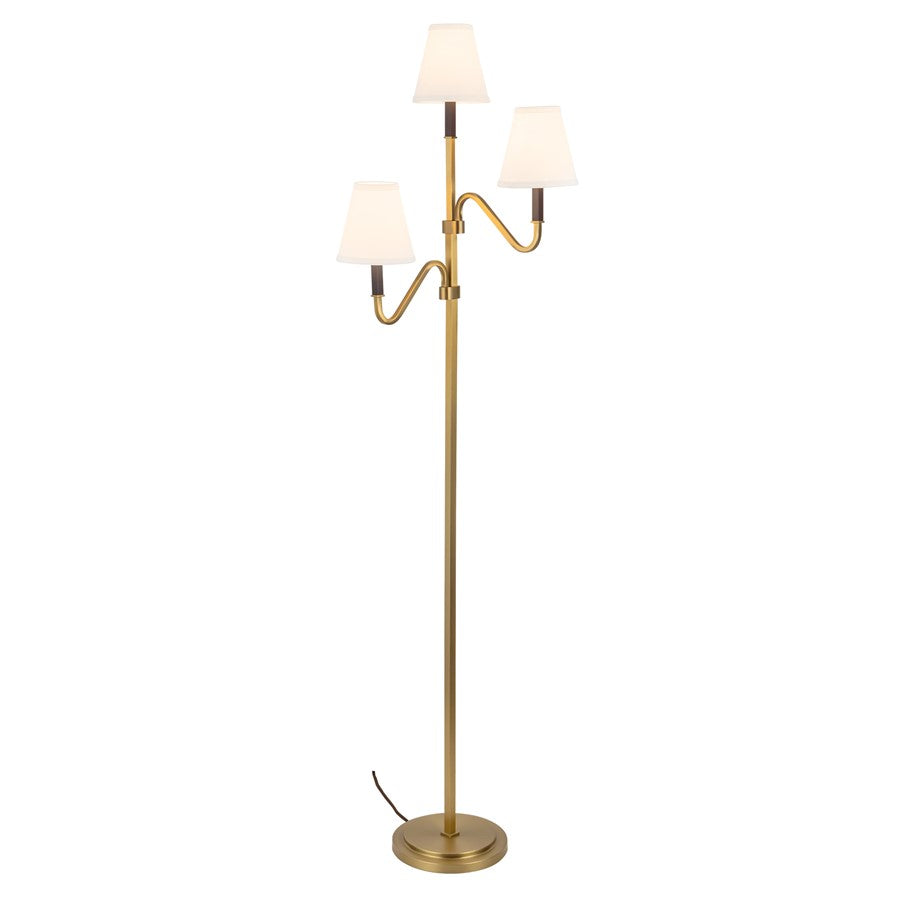 Kuzco Sloan 68" Gold Floor Lamp, Brushed Gold/White Linen - FL445368BGWL