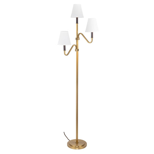 Kuzco Sloan 68" Gold Floor Lamp, Brushed Gold/White Linen