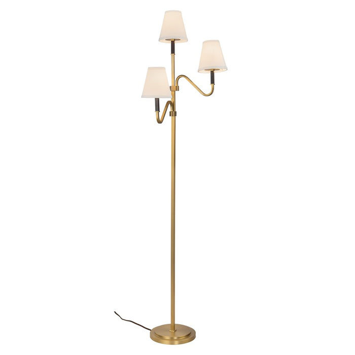 Kuzco Sloan 68" Gold Floor Lamp, Brushed Gold/White Linen