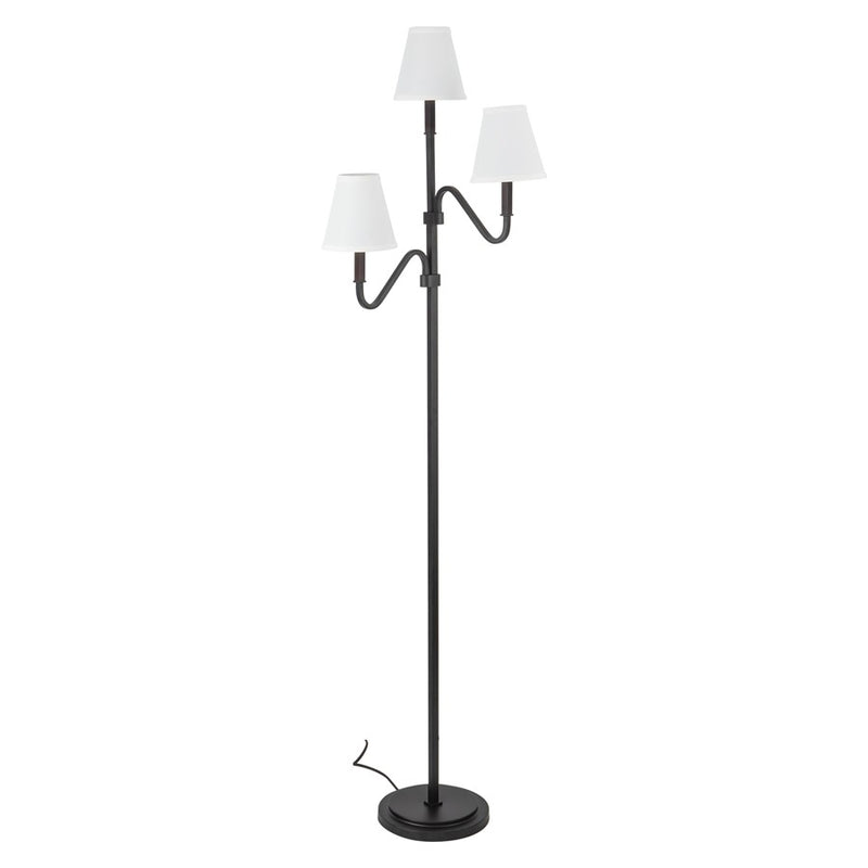Kuzco Sloan 68" Black Floor Lamp, Matte Black/White Linen