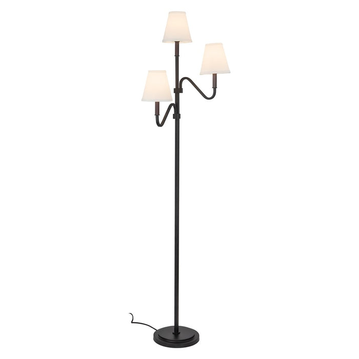 Kuzco Sloan 68" Black Floor Lamp, Matte Black/White Linen