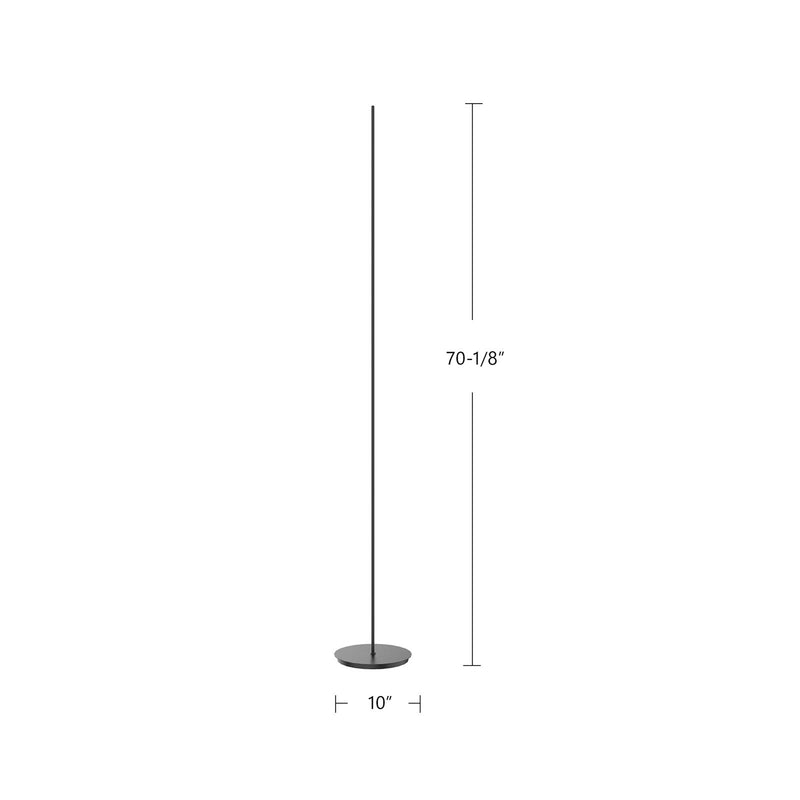 Kuzco Reeds 10in LED Floor Lamp | Minimal White Aluminum with Repositionable Wand | Living Room & Reading Nook | Model FL46748-WH