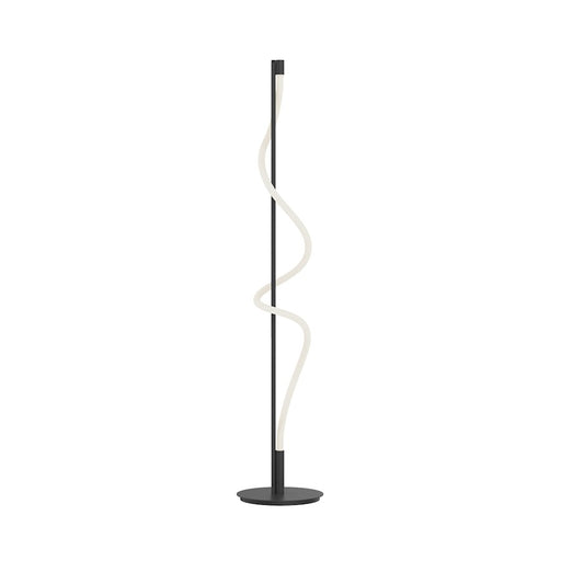 Kuzco Cursive 60in LED Floor Lamp | Modern Black Metal and Frosted Acrylic Diffuser | Living Room & Bedroom Ambient Light | Model FL95360-BK