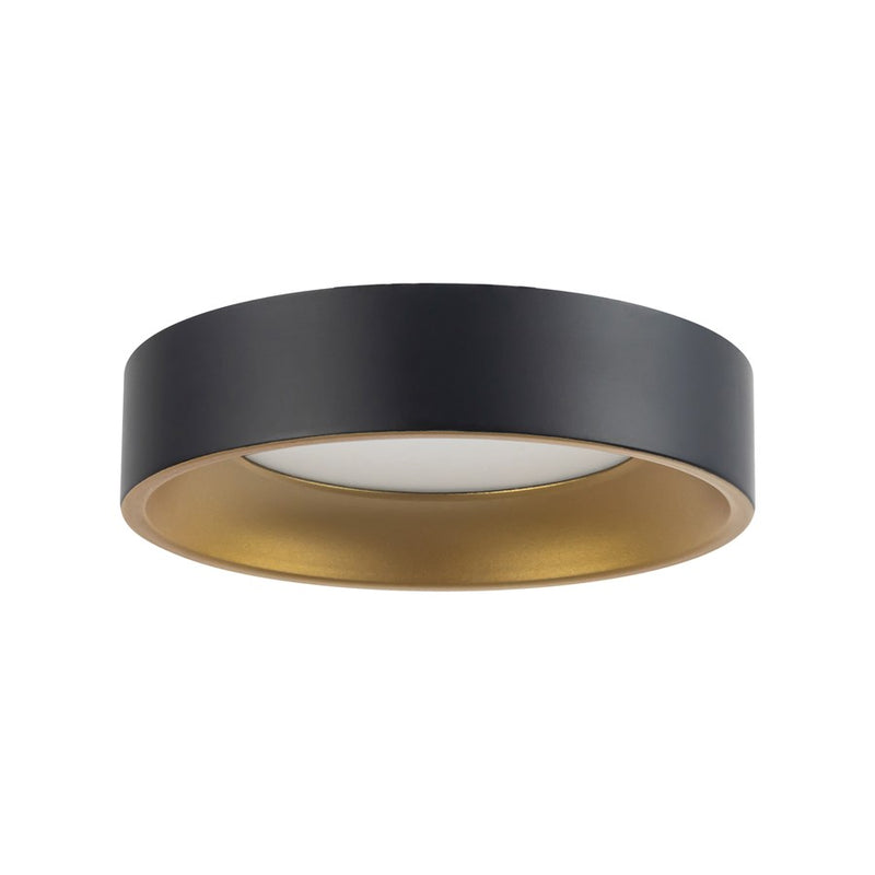 Kuzco Nix 5" Black Dimmable LED Flush Mount, Black/Gold