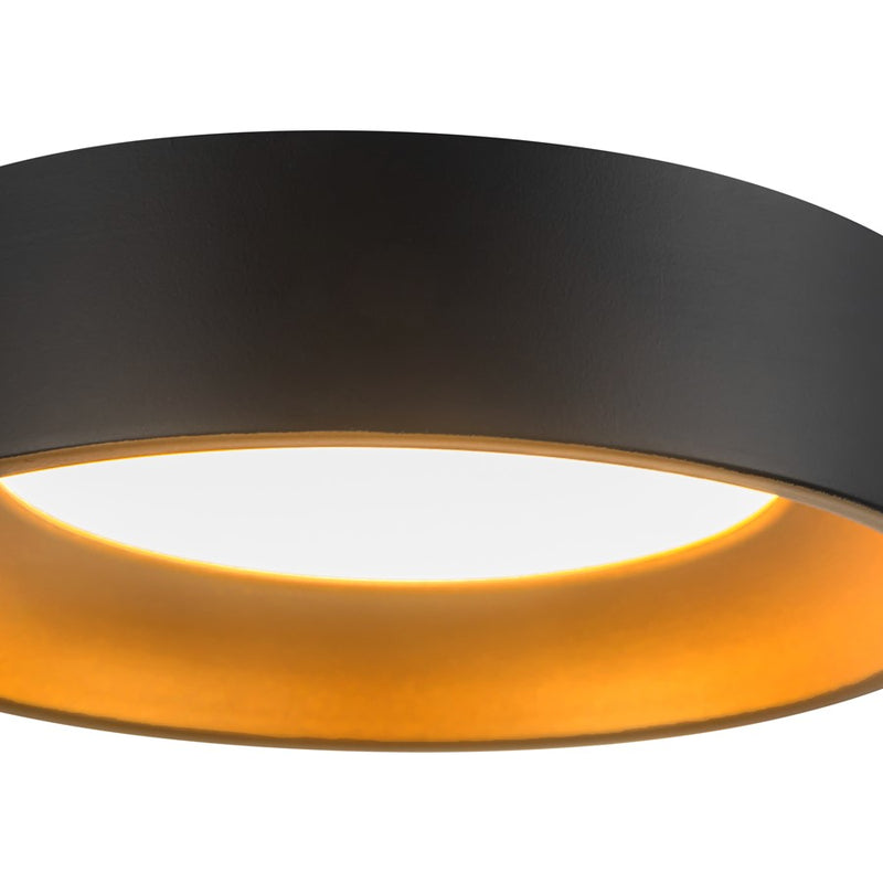 Kuzco Nix 5" Black Dimmable LED Flush Mount, Black/Gold