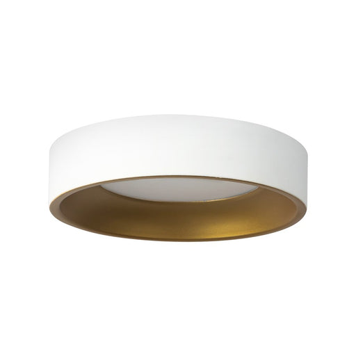 Kuzco Nix 5" Wht Dimmable LED Flush Mount, White/Gold