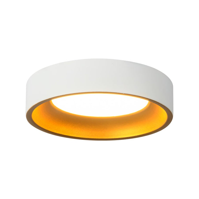 Kuzco Nix 5" Wht Dimmable LED Flush Mount, White/Gold