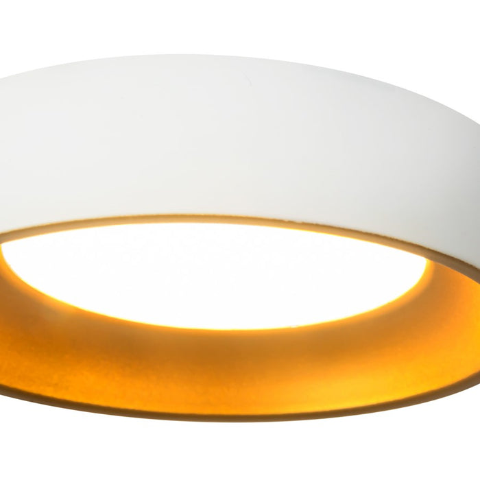 Kuzco Nix 5" Wht Dimmable LED Flush Mount, White/Gold