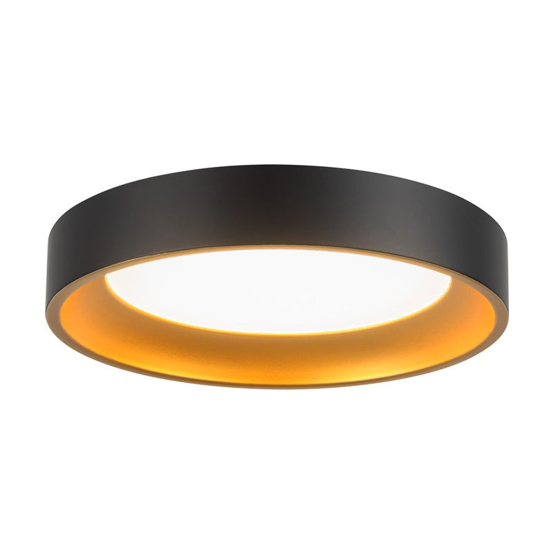 Kuzco Nix 7" Black Dimmable LED Flush Mount, Black/Gold