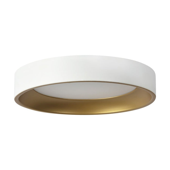 Kuzco Nix 7" Wht Dimmable LED Flush Mount, White/Gold