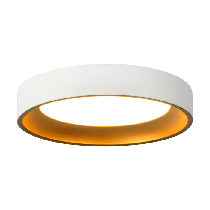 Kuzco Nix 7" Wht Dimmable LED Flush Mount, White/Gold