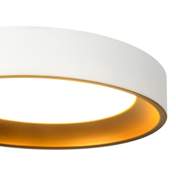 Kuzco Nix 7" Wht Dimmable LED Flush Mount, White/Gold