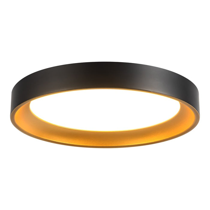 Kuzco Nix 9" Black Dimmable LED Flush Mount, Black/Gold