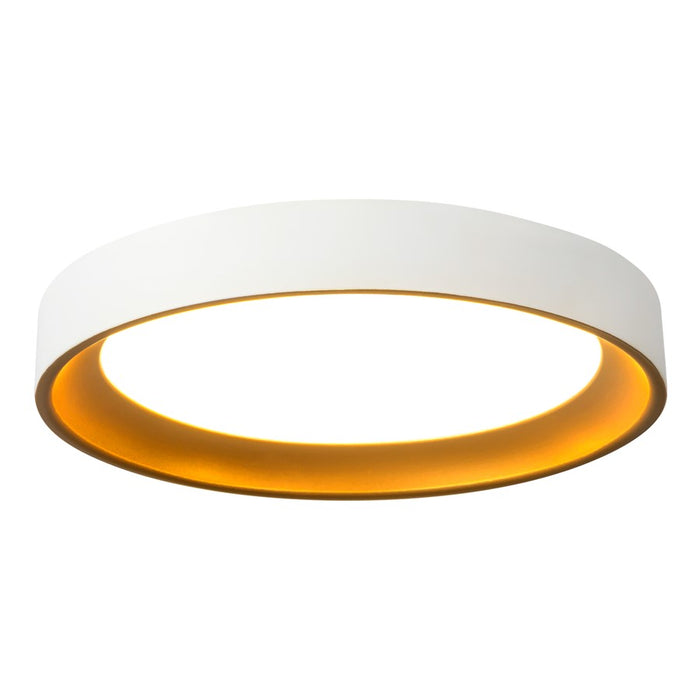 Kuzco Nix 9" Wht Dimmable LED Flush Mount, White/Gold