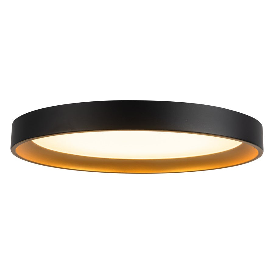 Kuzco Nix 12" Blk Dim LED Flush Mount, Blk/Gold - FM0702612BKGD