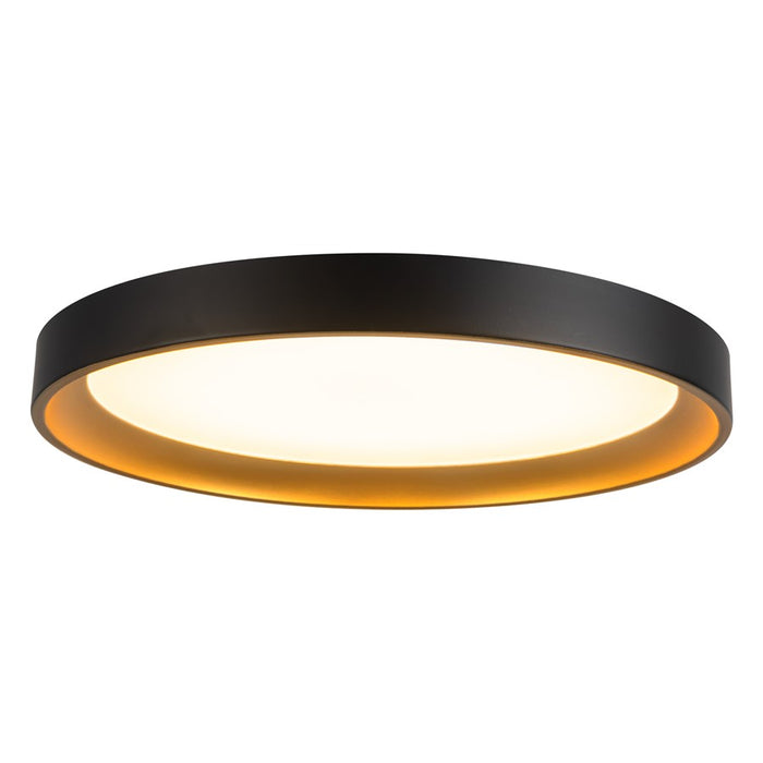 Kuzco Nix 12" Black Dimmable LED Flush Mount, Black/Gold