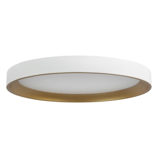 Kuzco Nix 12" Wht Dimmable LED Flush Mount, White/Gold
